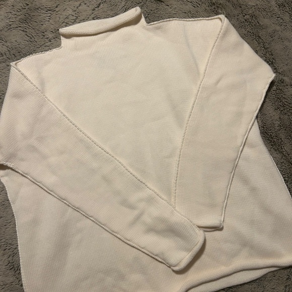 Frank & Eileen Monterey Rolled Funnel Neck Sweater in Cream - Picture 4 of 6